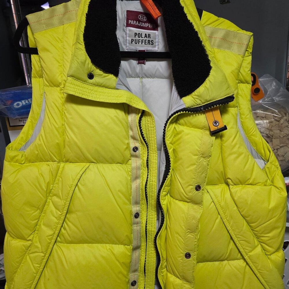 parajumpers puffer vest yellow/neon Like new large